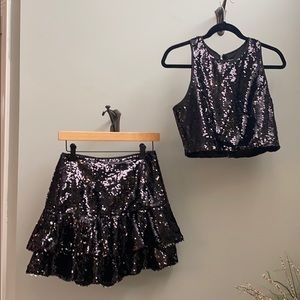 Black sequin two-piece